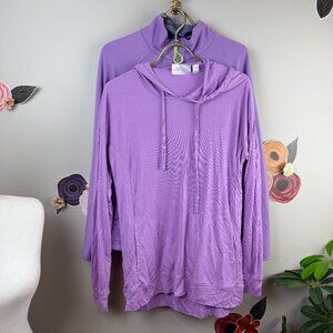 Belle by Kim Gravel Set - Full Zip Jacket & Long Sleeve Hooded Shirt - Size - XS